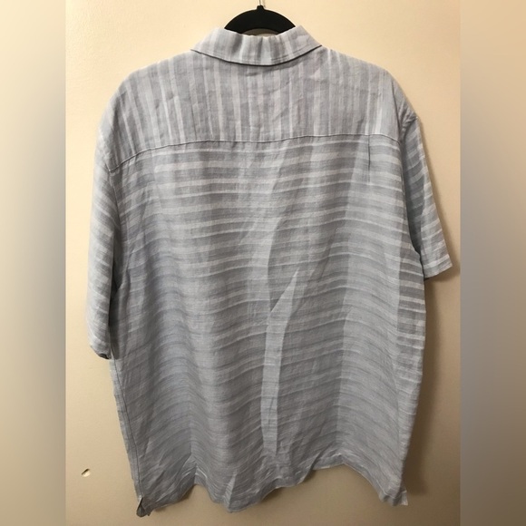 Perry Ellis Mens Linen Plaid Lightweight Short Sleeve Button Up Shirt Size XL - Picture 9 of 12